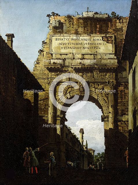 The Arch of Titus in Rome, ca 1742. Creator: Bellotto, Bernardo (1720-1780).