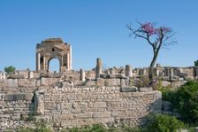 The Arch of Trajan and the Basilica of Hildeguns, Mactaris, Tunisia. Creator: Samuel Magal