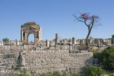 The Arch of Trajan and the Basilica of Hildeguns, Mactaris, Tunisia. Artist: Samuel Magal