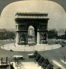 The Arch of Triumph and the Place de l'Etoile, Paris, France c1930s. Creator: Unknown