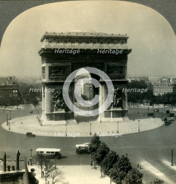 'The Arch of Triumph and the Place de l'Etoile, Paris, France', c1930s. Creator: Unknown.