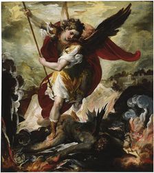 The Archangel Michael overthrowing Lucifer, 1656. Creator: Francesco Maffei