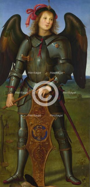 The Archangel Michael (Panel from an Altarpiece, Certosa), c. 1500. Creator: Perugino (ca. 1450-1523).