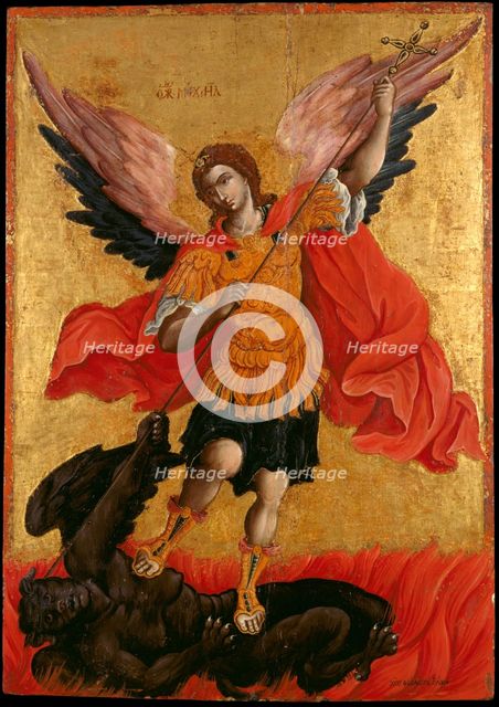 The Archangel Michael, Second Half of the 17th cen.. Artist: Poulakis, Theodore (1622-1692)