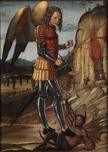 The Archangel Michael Triumphant Over Satan, Second Half of the 15th cen. Creator: Quartararo, Riccardo (1443-1506)