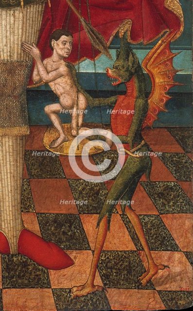 The Archangel Michael weighing the Souls of the Dead (Detail). Artist: Abadía, Juan de la, the Elder (active 1469-1498)