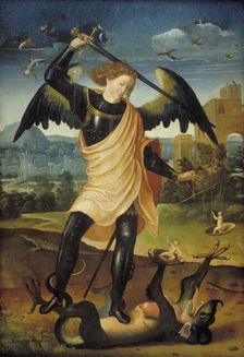 The Archangel Michael with the Dragon, 1498-1501. Creator: Unknown