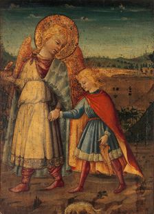 The Archangel Raphael and Tobias, early to mid-1460s. Creator: Workshop of Neri di Bicci (Italian, Florence 1419-1491 Florence)