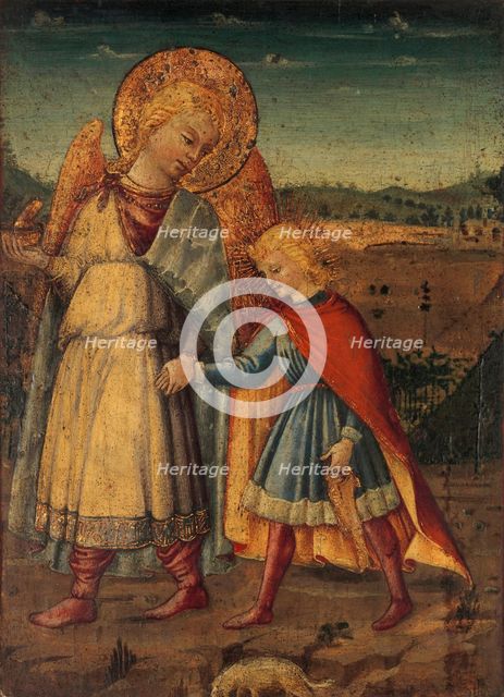 The Archangel Raphael and Tobias, early to mid-1460s. Creator: Workshop of Neri di Bicci (Italian, Florence 1419-1491 Florence).