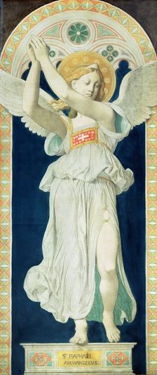 The Archangel Raphael. Cardboard for the windows of the Chapel of St. Ferdinand, 1842