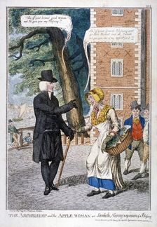The archbishop and the apple-woman or Lambeth nanny's opinion of a blessing c1819. Artist: C Williams