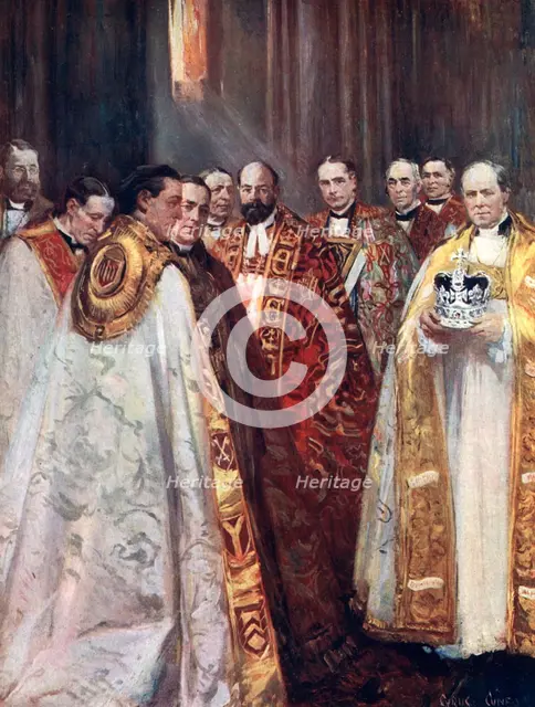 The Archbishop of Canterbury and York, and other prelates, the Coronation. Artist: Unknown