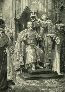 The Archbishop of Canterbury Crowning The King 1902, (c1900). Creator: Unknown