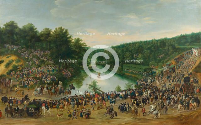 The Archduke Albert and the Archduchess Isabella Visiting a Garden Party at Vivier d'Oye..., c1616. Creator: Alsloot; Denijs van ().