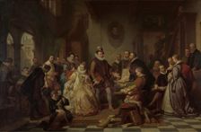 The Archdukes Albert and Isabella Visit the Printer Plantin, c1600s, (c1860s.) Creator: Nicaise de Keyser