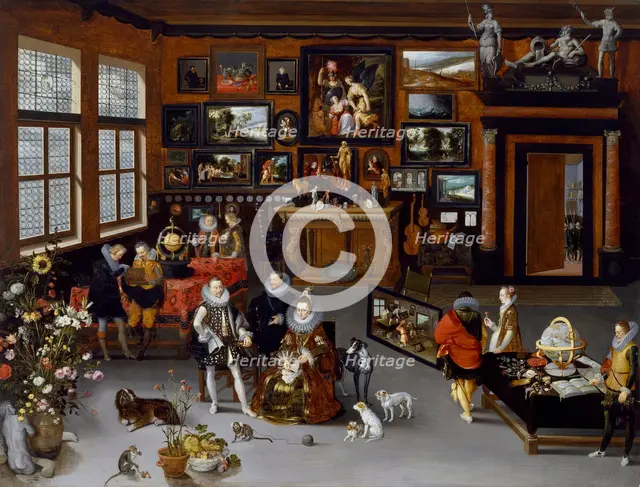 The Archdukes Albert and Isabella Visiting the Collection of Pierre Roose, c1621-1623. Creator: Hieronymus Francken II.