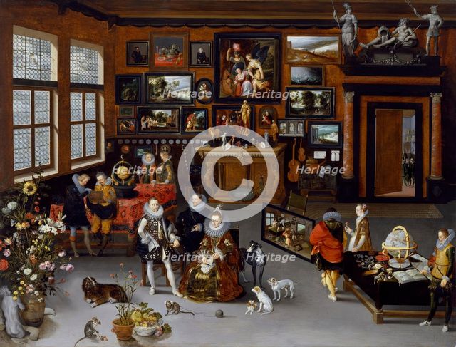 The Archdukes Albert and Isabella Visiting the Collection of Pierre Roose, c1621-1623. Creator: Hieronymus Francken II.
