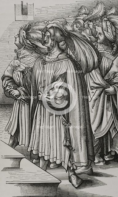The Archdukes and High Barons of Germany at the coronation of Emperor Maximilian on 4 Feb 1508 (1877 Creator: Unknown.