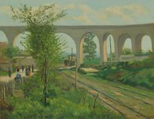 The Arcueil Aqueduct at Sceaux Railroad Crossing, 1874. Creator: Armand Guillaumin
