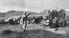 "The Arab Storyteller", by J. E. Hodgson, in the Exhibition of the Royal Academy, 1869. Creator: Horace Harral