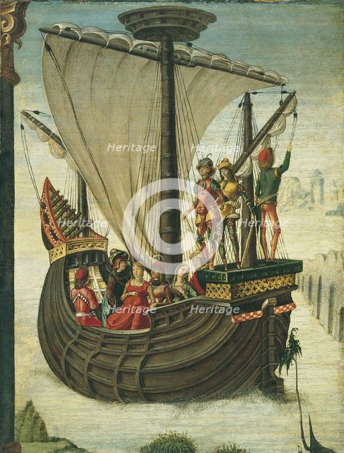 The Argonauts leaving Colchis. Artist: De' Roberti, Ercole (c. 1450-1496)