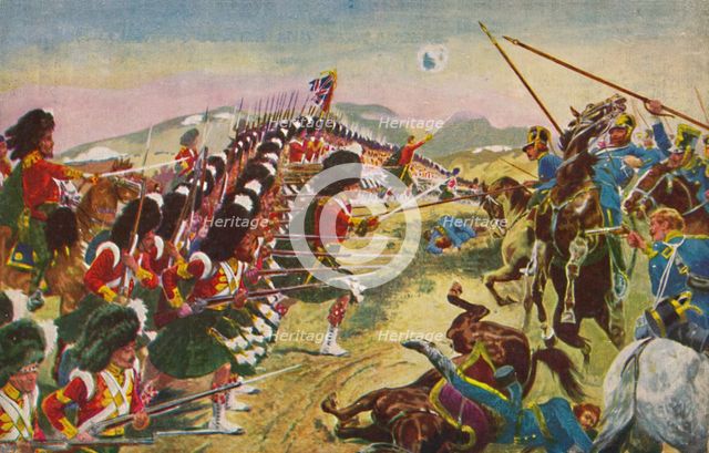 'The Argyll & Sutherland Highlanders. The Thin Red Line at Balaclava', 1854, (1939). Artist: Unknown.