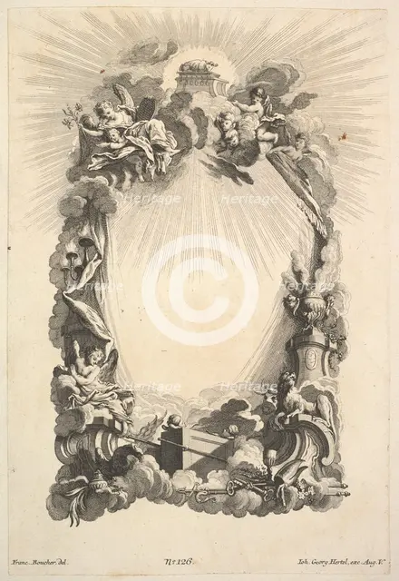 The Ark of the Covenant, from Book of Cartouches, mid-18th century. Creator: Johann Georg Hertel.