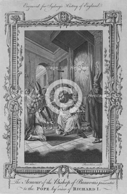 'The Armour of the Bishop of Beauvais presented to the Pope by order of Richard I', 1773.  Creator: Rennoldson.