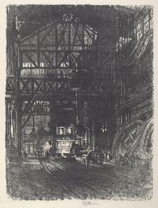 The Armour Plate Press, 1917. Creator: Joseph Pennell