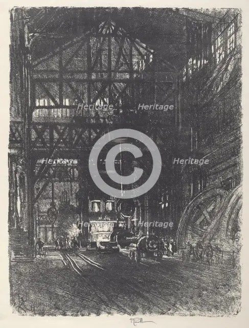 The Armour Plate Press, 1917. Creator: Joseph Pennell.