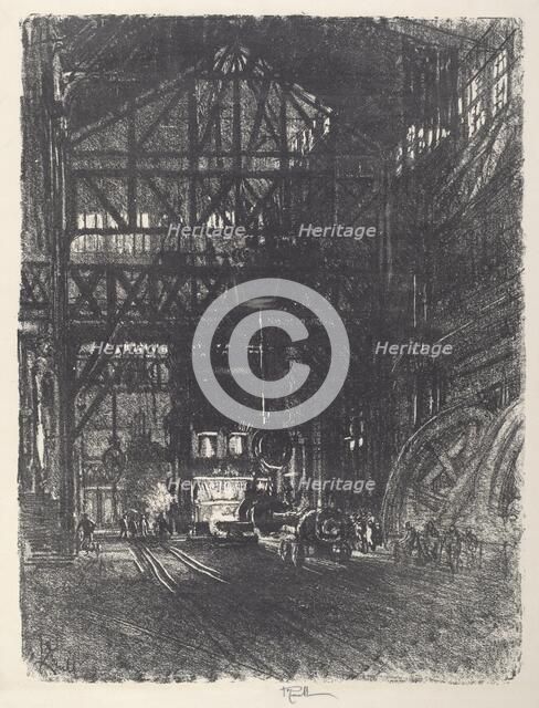 The Armour Plate Press, 1917. Creator: Joseph Pennell.