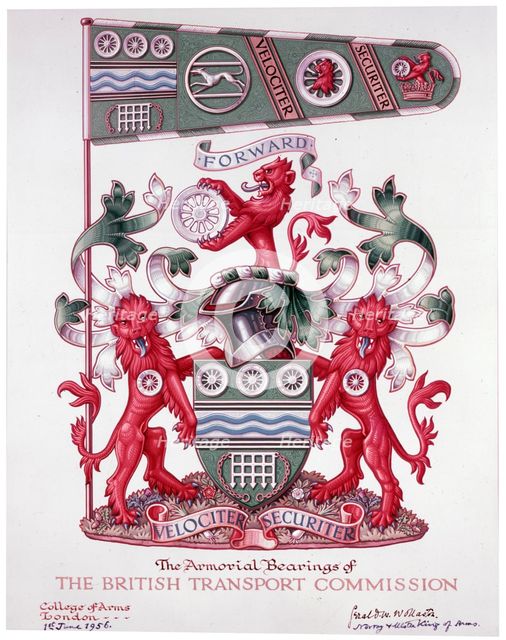 The Armorial Bearings of the British Transport Commission, 1956. Creator: Arthur Charles Kirby Ware.