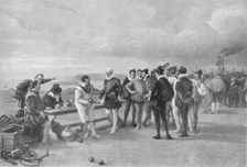 The Armada in sight, Plymouth hoe 1880, (1911). Artist: John Seymour Lucas