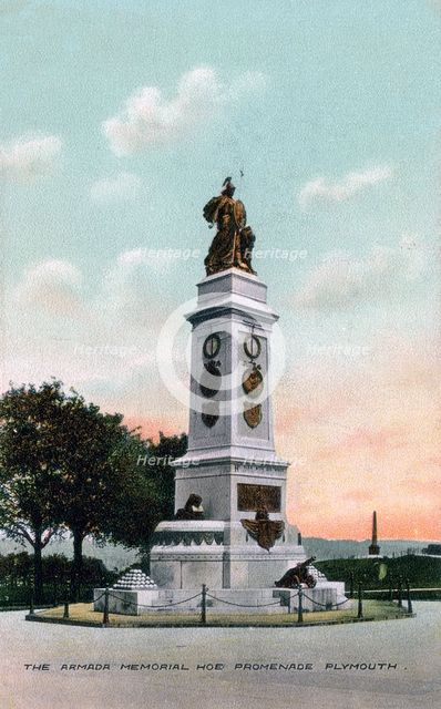 The Armada Memorial, Hoe Promenade, Plymouth, Devon, early 20th century. Artist: Unknown