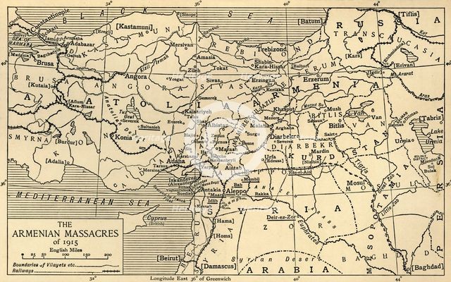 'The Armenian Massacres of 1915', First World War, (c1920). Creator: Unknown.