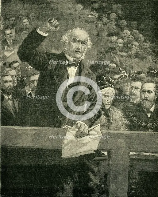 'The Armenian Atrocities: Mr. Gladstone Denouncing The Sultan at the Meeting in Liverpool', c1900. Creator: Unknown.