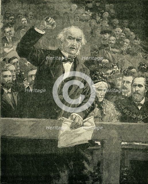 'The Armenian Atrocities: Mr. Gladstone Denouncing The Sultan at the Meeting in Liverpool', c1900. Creator: Unknown.