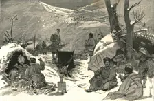 The Armistice, A Bulgarian encampment on the heights above Pirot 1886. Creator: Unknown