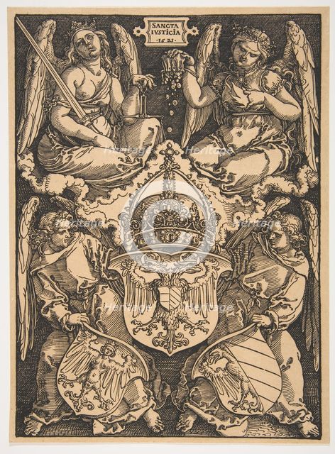 The Arms of the Holy Roman Empire and of the City of Nuremberg.n.d. Creator: Albrecht Durer.
