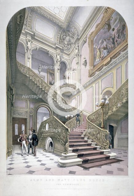 The Army and Navy Club, Pall Mall, Westminster, London, 1853. Artist: Robert Kent Thomas 