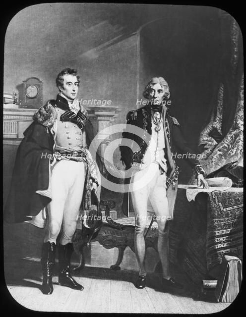The Army and Navy, Wellington and Nelson, c1805.  Artist: Newton & Co