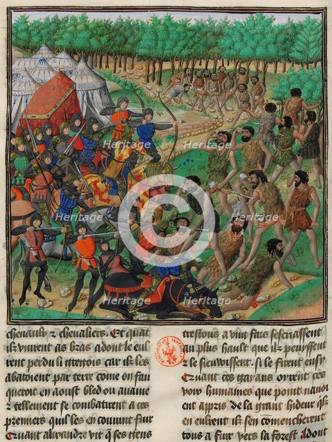 The army of Alexander the Great fights the Giants, 1448.