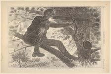 The Army of the Potomac - A Sharp-Shooter on Picket Duty (Harper's Weekly, Vo..., November 15, 1862. Creator: Unknown
