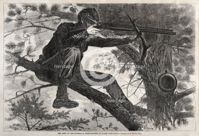 The Army of the Potomac - A Sharpshooter on Picket Duty, 1862. Creator: Winslow Homer (American, 1836-1910).