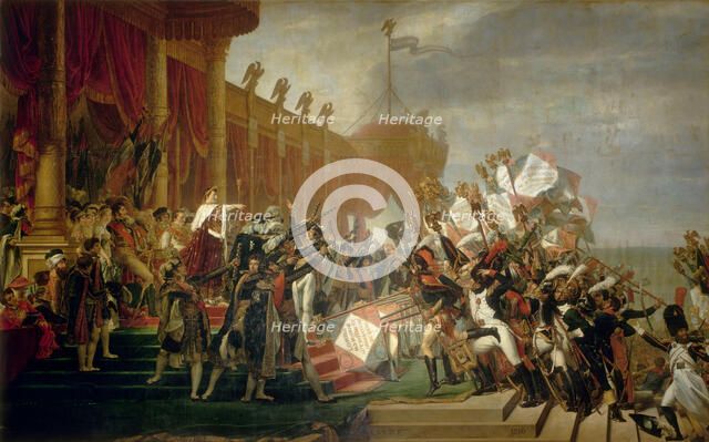 The Army takes an Oath to the Emperor after the Distribution of Eagles, 5 December 1804, 1810. Artist: David, Jacques Louis (1748-1825)