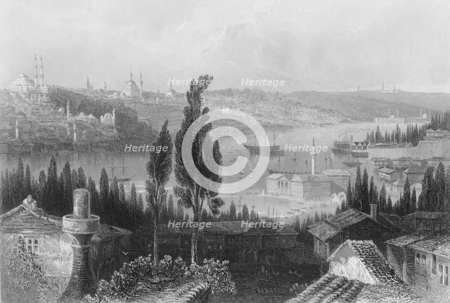 'The Arsenal from Pera', c1838. Artist: Samuel Bradshaw.