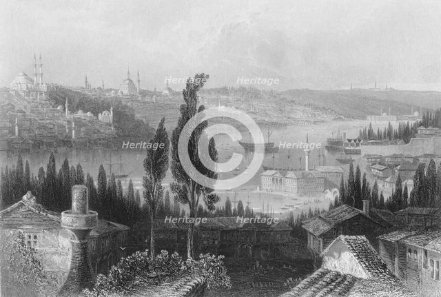 'The Arsenal from Pera', c1838. Artist: Samuel Bradshaw.