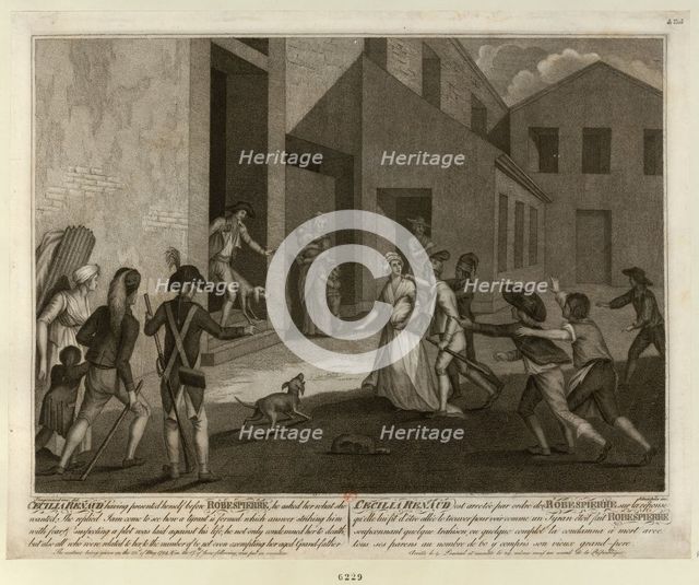 The arrest of Cécile Renault on May 22, 1794 at the apartment of Robespierre, c. 1798. Creator: Aliprandi, Giacomo (1775-1855).