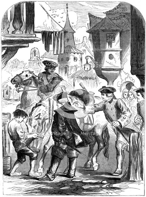 The arrest of Charles Belleisle at Elbingerode, Germany, 1744 (19th century). Artist: Unknown