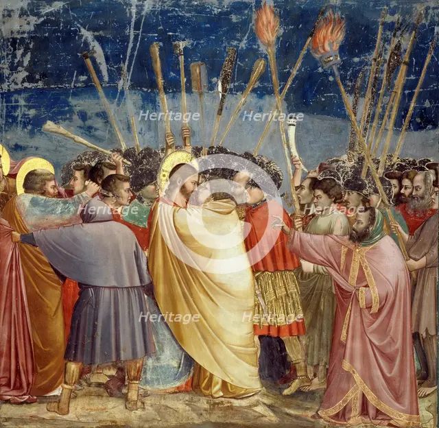 The Arrest of Christ (Kiss of Judas) (From the cycles of The Life of Christ), 1304-1306. Creator: Giotto di Bondone (1266-1377).
